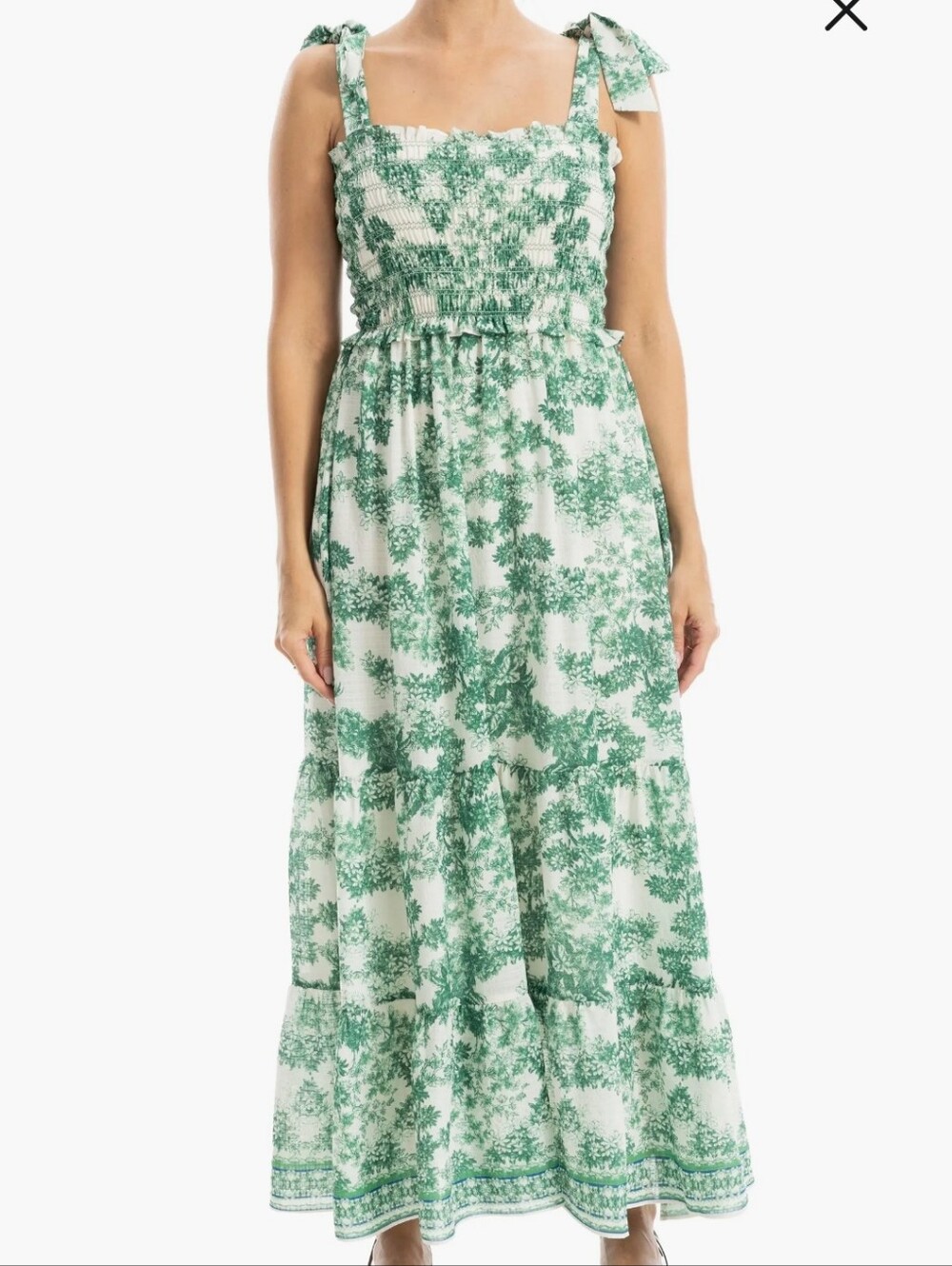 Max Studio Green Toile Dress 1X